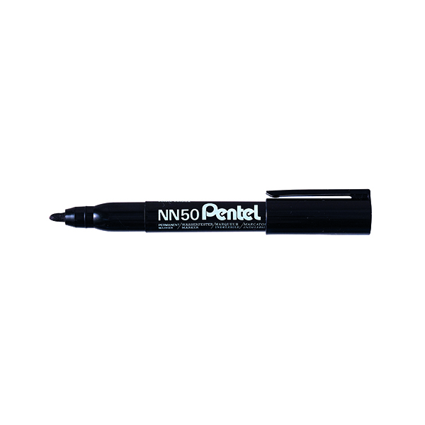 Pentel NN50 Permanent Marker Bullet Tip Black (12 Pack) NN50-A