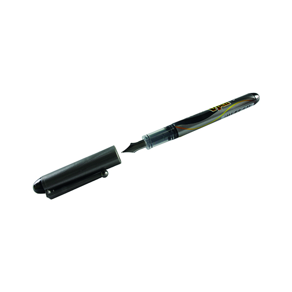 Other Colour Barrel Pilot Black Ink/Metallic Grey Barrel VPen Disposable Fountain Pens (12 Pack) SV4W-01