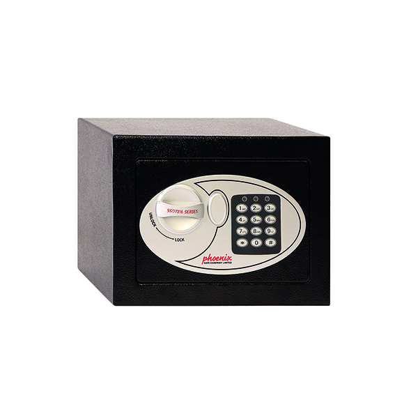 Safes Phoenix Black Compact Home and Office Security Safe Size 1 Electric Lock SS0721E