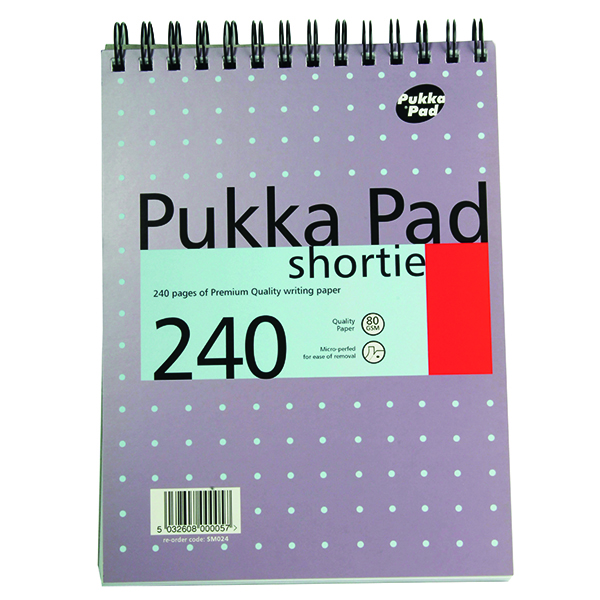 Pukka Pad Ruled Wirebound Metallic Shortie Notebook 240 Pages A5 (3 Pack) SM024