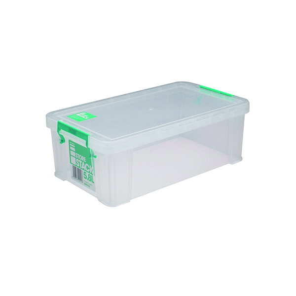 Boxes StoreStack 5.8 Litre Storage Box W350xD190xH120mm Clear RB90122