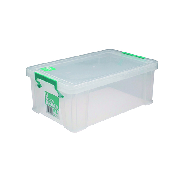Boxes StoreStack 10 Litre Storage Box W400xD255xH150mm Clear RB90123