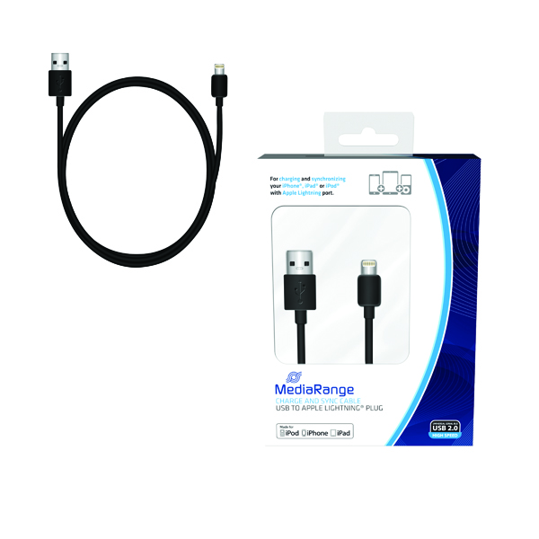 Reviva 3A Twin USB In Car Chrgr + MediaRange Chrg Sync Cbl USB 2.0 to Apple Lightng Bundle REV12502