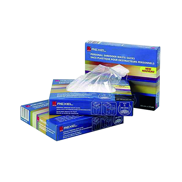 Bags / Sacks Rexel Plastic AS1000 Shredder Waste Sacks (100 Pack) 40070