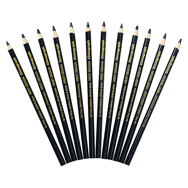 Crayons / Charcoals / Pastels West Design Black Chinagraph Marking Pencil (12 Pack) RS525653