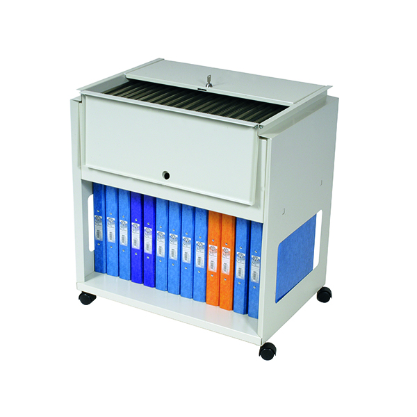 Stacking Chair Trolleys Rotadex Standard Universal Filing Trolley With Locking Lid Grey RT501S