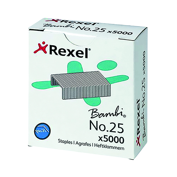 Staples Rexel No. 25 Staples (5000 Pack) 05025