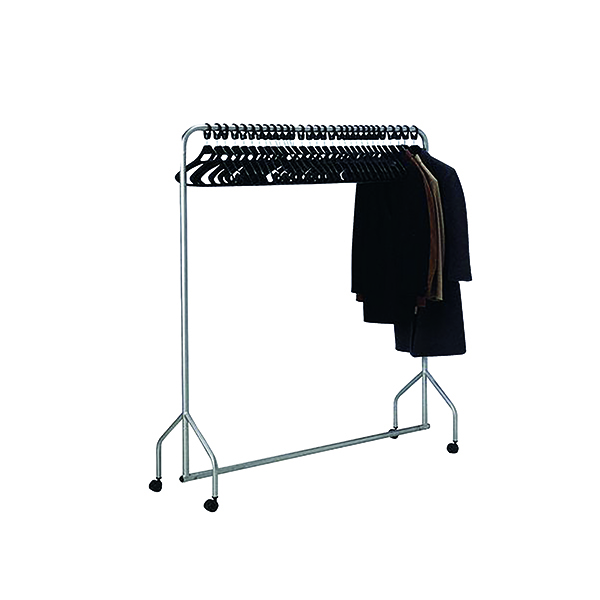 Trolleys Silver Garment Hanging Rail With 30 Hangers 316939