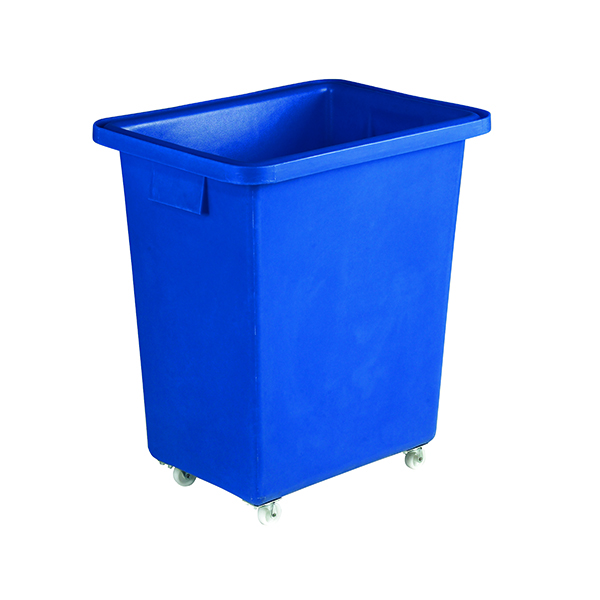 Recycling Bins Bottle Skip 580X410X700mm 4X50mm Swivel Blue 328218