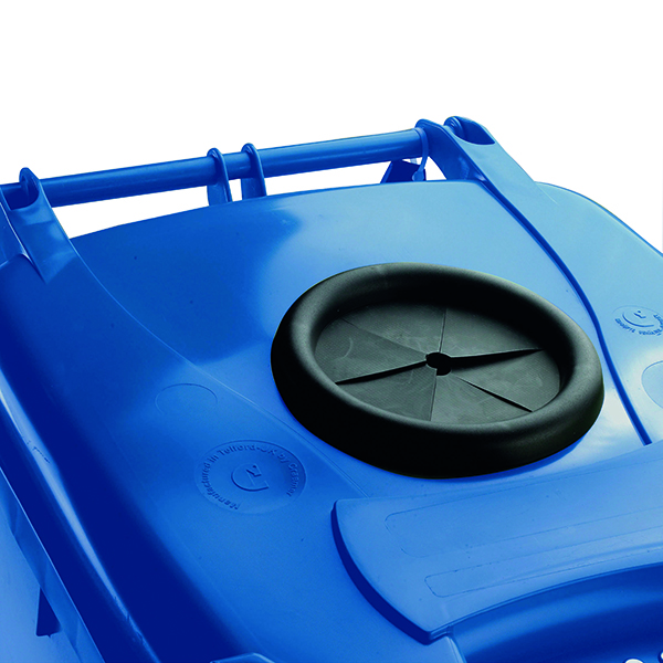 Recycling Bins Wheelie Bin With Bottle Bank Aperture 240 Litre Blue 377866