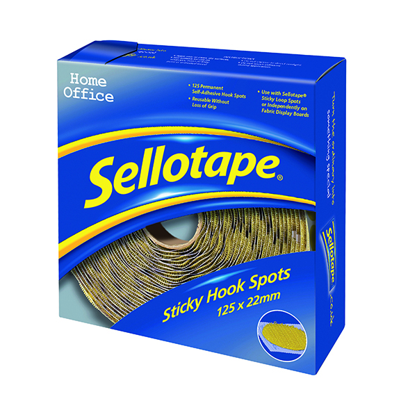 Accessories Sellotape Sticky Hook Spots (125 Pack) 1445185