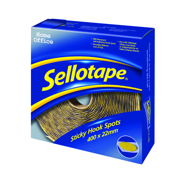 Accessories Sellotape Sticky Hook Spots (400 Pack) 1445175