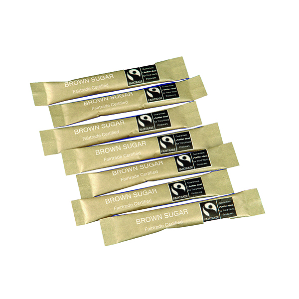 Sugar / Sweetener Fairtrade Brown Sugar Sticks (1000 Pack) SJ957