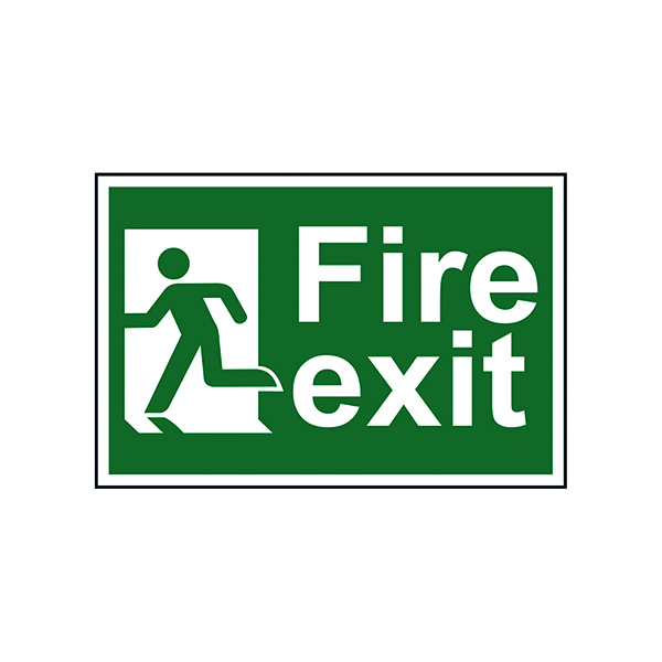 Fire Spectrum Industrial Fire Exit RM Left S/A PVC Sign 300x200mm 1508