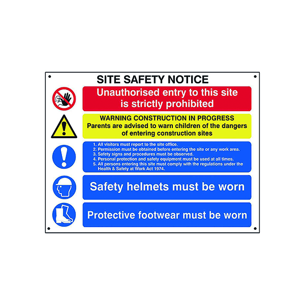 Warning Spectrum Industrial Site Safety Notice Basic FMX 800x600mm 4550