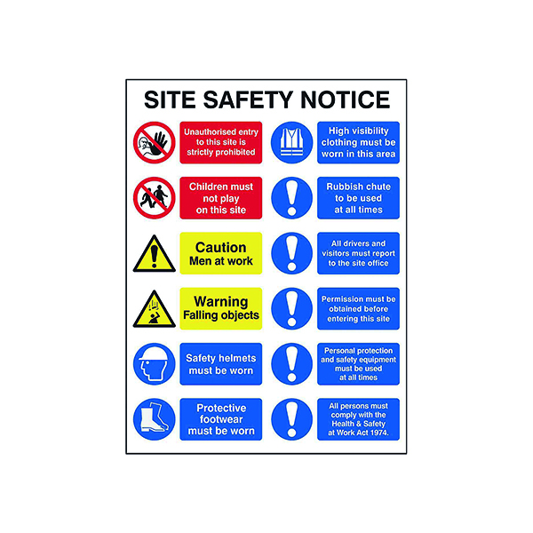 Warning Spectrum Industrial Site Safety Notice FMX 600x800mm 4552