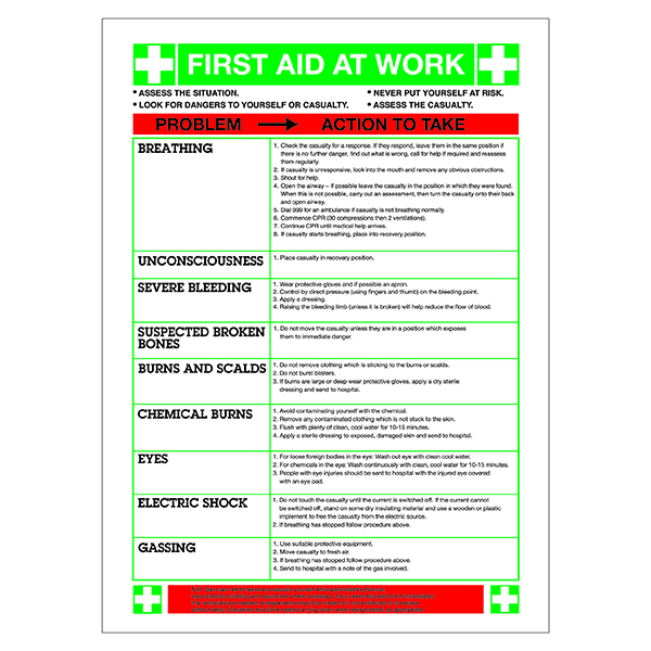 Safety Sign First Aid at Work 420x590mm WC61