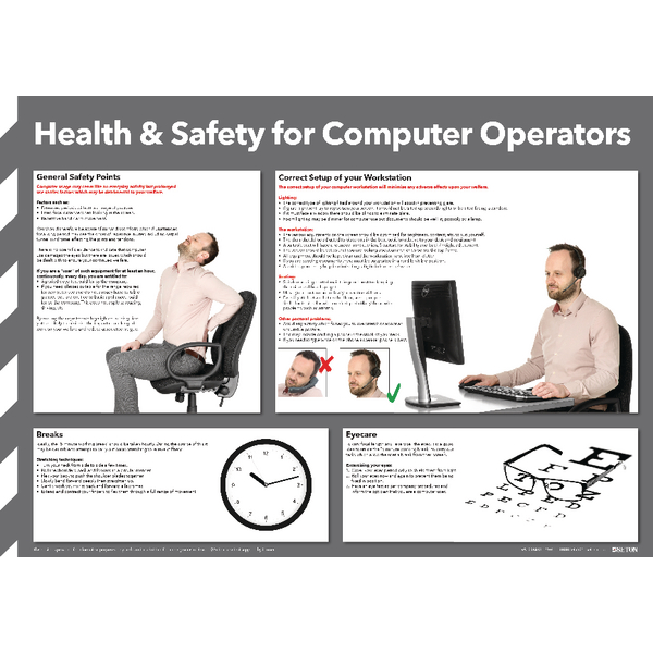 Signs Health and Safety for Computer Operators Poster 420x594mm FAD129