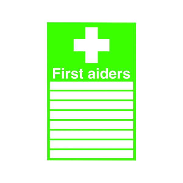 Advice Safety Sign 300x200mm First Aiders Self-Adhesive FA01926S