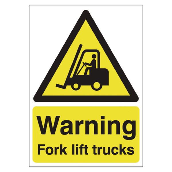 Advice Safety Sign Warning Fork Lift Trucks A5 Self-Adhesive HA23851S
