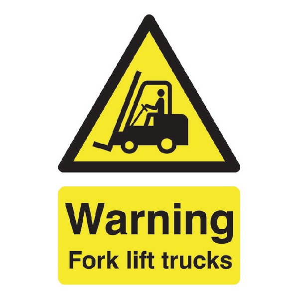 Advice Safety Sign Warning Fork Lift Trucks A5 PVC HA23851R