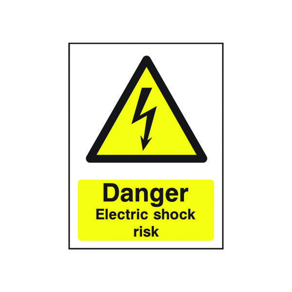 Signs Safety Sign Danger Electric Shock Risk A5 PVC HA10751R