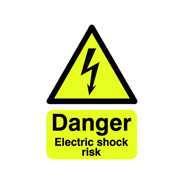 Safety Sign Danger Electric Shock Risk A5 Self-Adhesive HA10751S