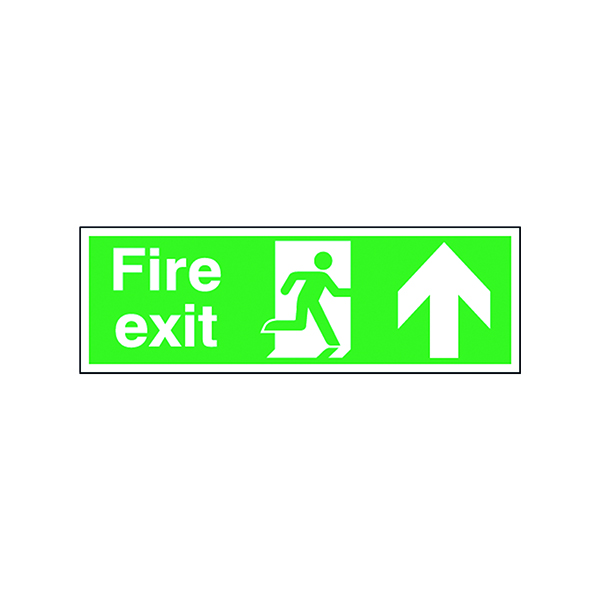 Fire Safety Sign Fire Exit Up 150x450mm Self-Adhesive EB09A/S