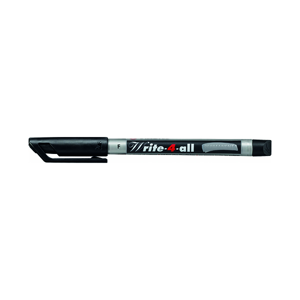 Stabilo Write-4-All Black Fine Permanent Marker 0.7mm (10 Pack) 156/46