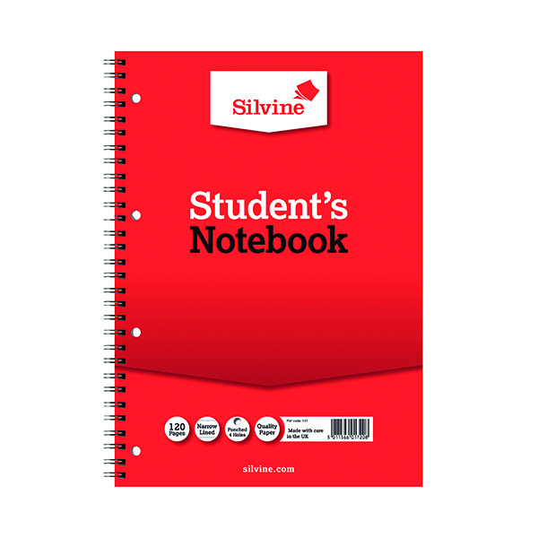 Silvine Feint Ruled Student's Notebook 120 Pages A4 (12 Pack) 141