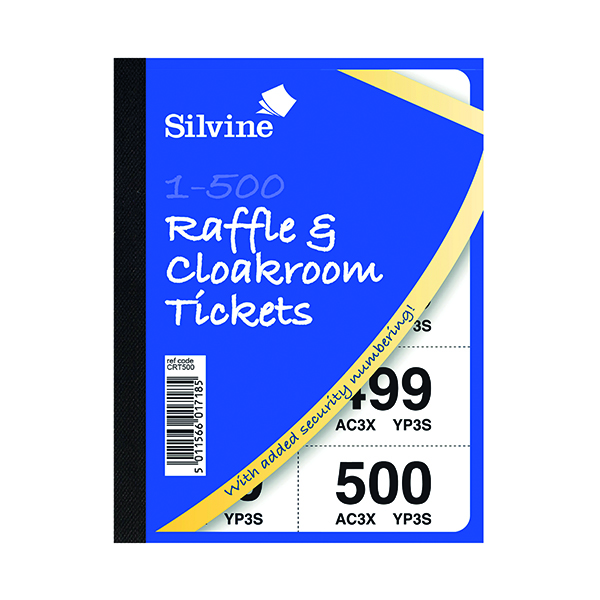 Cloakroom and Raffle Tickets 1-500 (12 Pack) CRT500