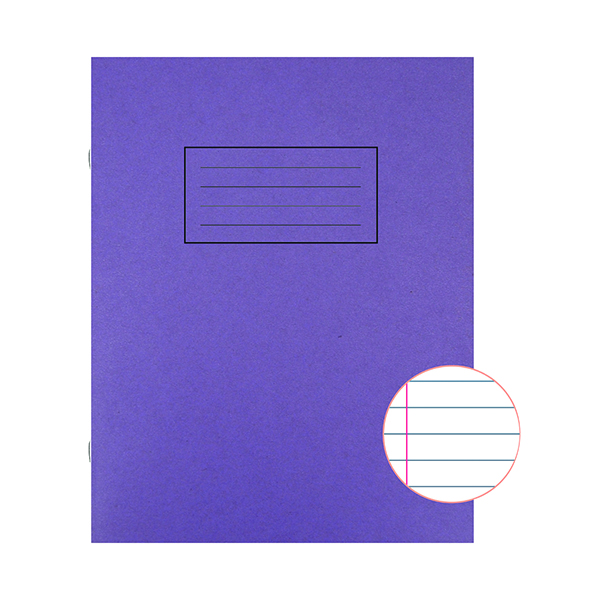 Exercise Books Silvine Exercise Book 229 x 178mm Ruled with Margin Purple (10 Pack) EX100