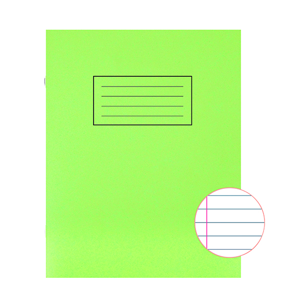 Exercise Books Silvine Exercise Book 229 x 178mm Ruled with Margin Green (10 Pack) EX102