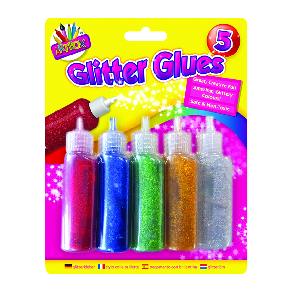 Artbox 5 Pack Glitter Glues (12 Pack) 5031