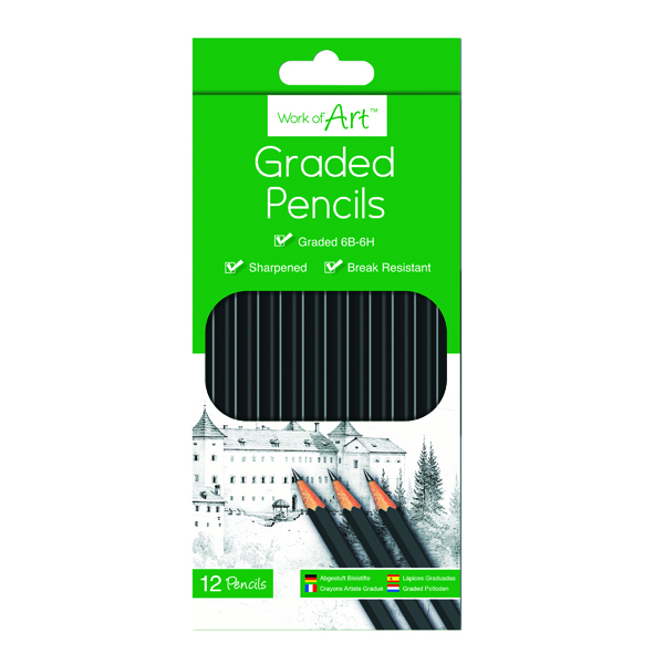 Colouring / Drawing Pencils Work of Art Graded Pencils (12 Pack) TAL05147
