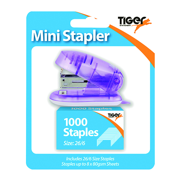 Other Staplers Tiger Mini 26/6 Stapler including 1000 Staples (6 Pack) 301506