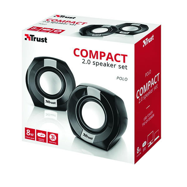 Speakers Trust compact 8 Watt 2.0 speaker set (4 Watt RMS Pack) 20943