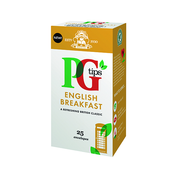 PG Tips English Breakfast Envelope Tea Bags (25 Pack) 29013801