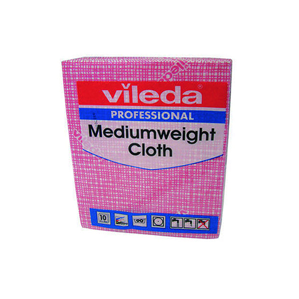 Cloths / Dusters / Scourers / Sponges Vileda Medium Weight Cloth Red (10 Pack) 106400