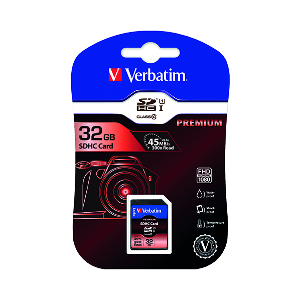 SD Cards Verbatim 32GB Secure Digital Class 10 SDHC Memory Card 43963