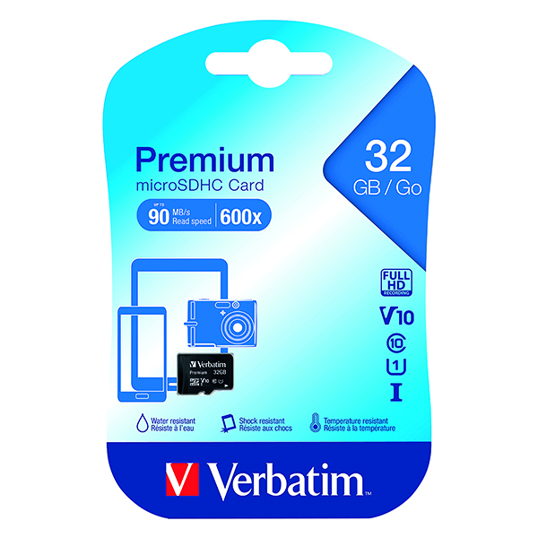 Verbatim MicroSDHC Class 10 32GB Memory Card 44013