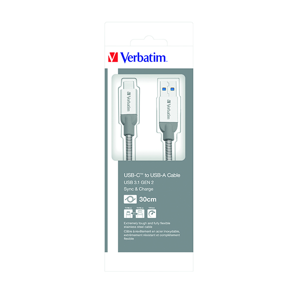 Cables & Adaptors Verbatim USB-C to USB-A Cable Charger 30cm 48868
