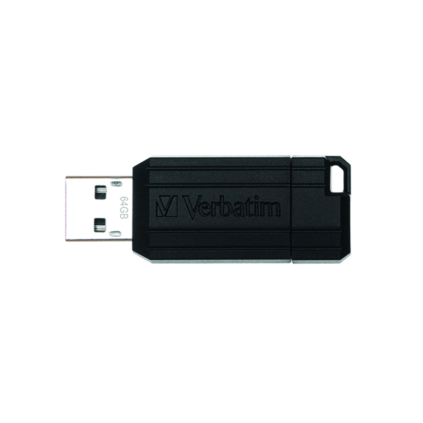 Verbatim 64GB Black Pinstripe USB Drive 49065