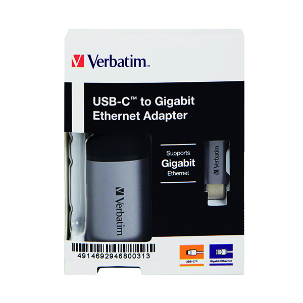 Cables & Adaptors Verbatim USB-C to Gigabit Ethernet Adapter 49146