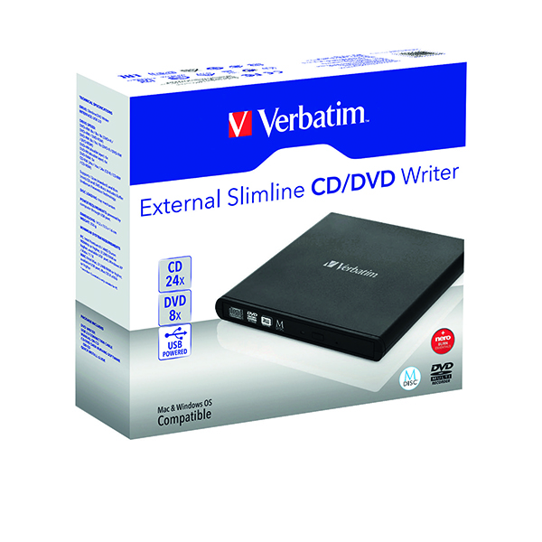 Verbatim Black Mobile DVD Rewriter USB 2.0 98938