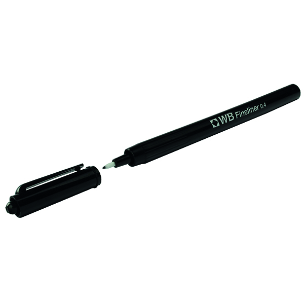 Fineliner 0.4mm Black Pens (10 Pack) WX25007