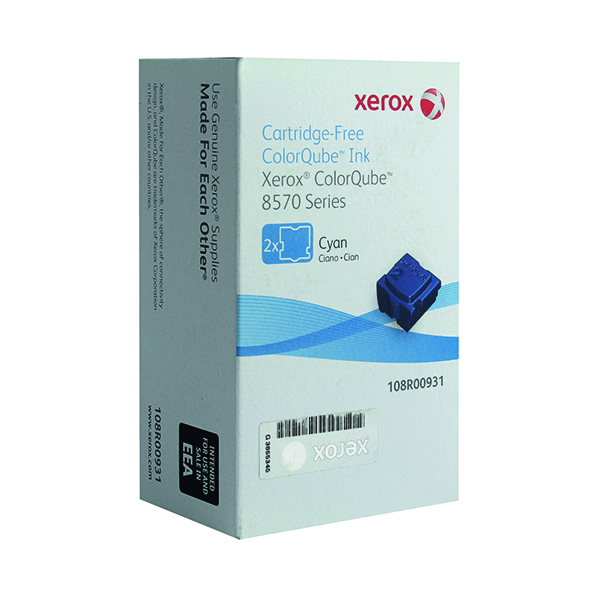Xerox ColorQube 8570 Cyan Ink Stick 4.4K (2 Pack) 108R00931